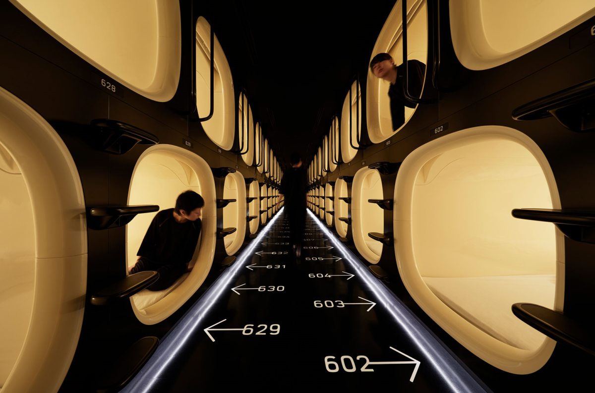 Cheap capsule hotel in Japan