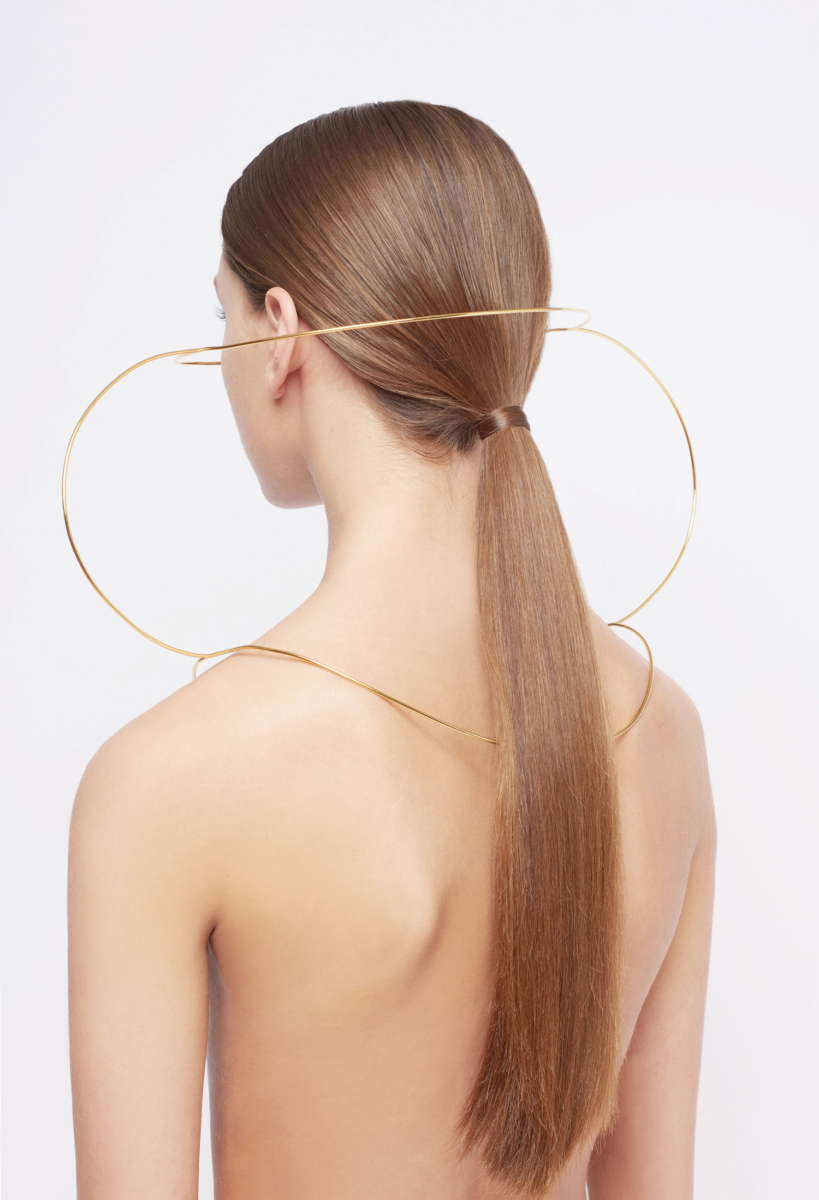 YunSun Jang's I See a Halo Around You head piece. A view from the back.